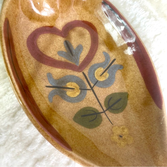 Vintage California Cleminsons Pottery Distlefink Bird Serving Dish Folk Art - Picture 7 of 10